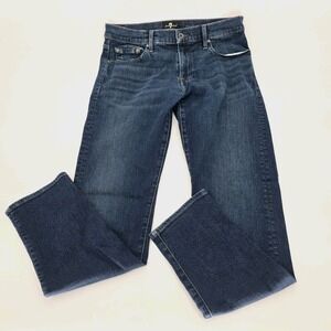 7 For All Mankind Paxtyn Jeans Mens 34x32 Blue Slim Skinny Stretch Denim Luxe